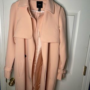peach trench coat